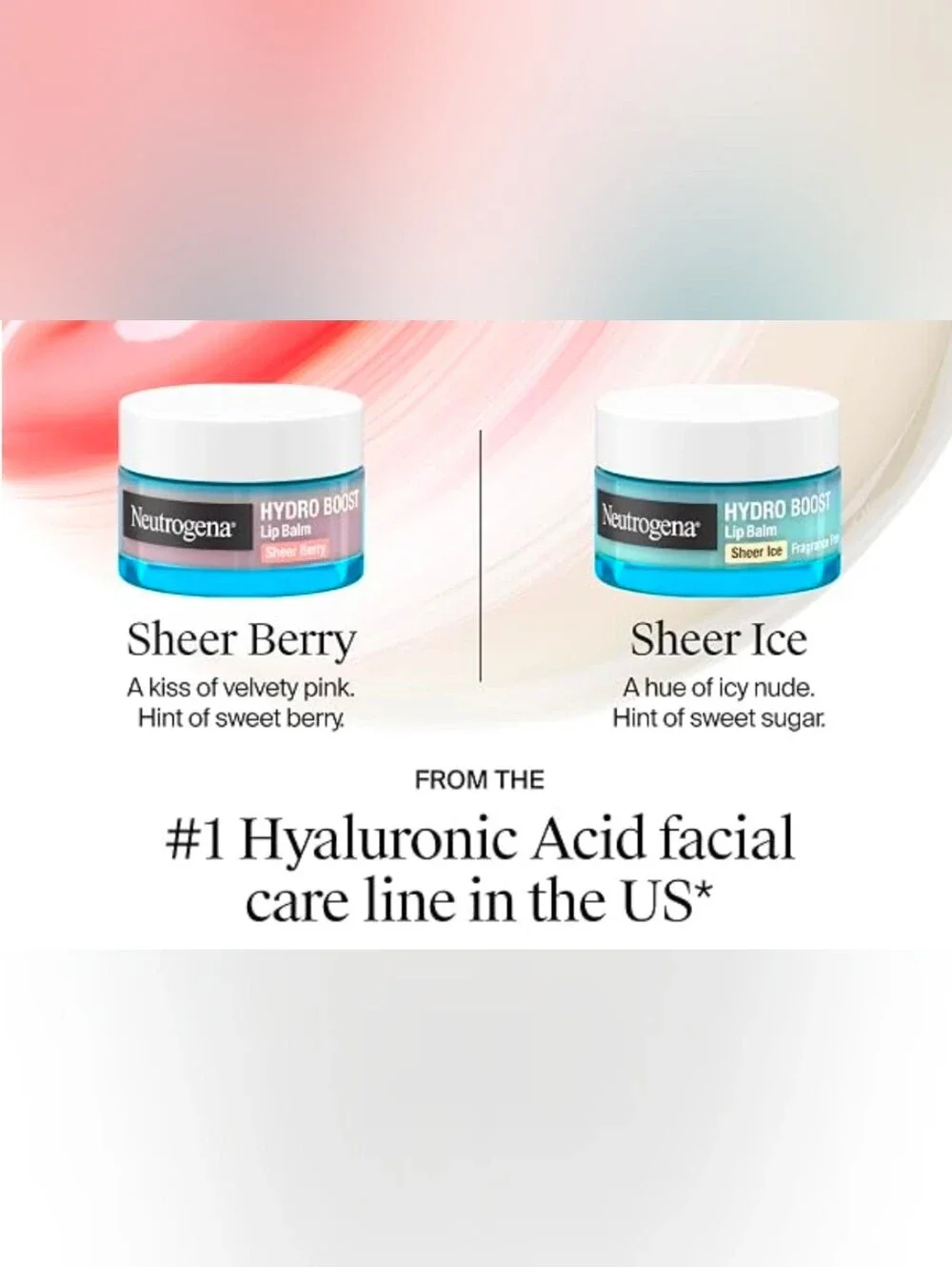 Neutrogena Hydro Boost Sheer Berry Lip Balm - Hydrating Hyaluronic Acid 0.5oz